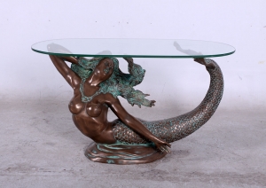 MERMAID TABLE WITH GLASS TOP JR 130096
