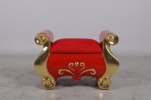 FOOTSTOOL RED/GOLD JR 170092
