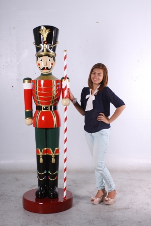 Toy Soldier with Baton 6.5ft - Red & Green (JR 170164G)