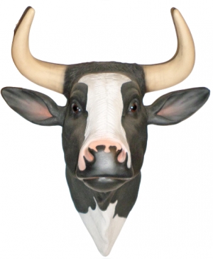 Bull Head- Black and White (With Horns) (JR 2198BWH)