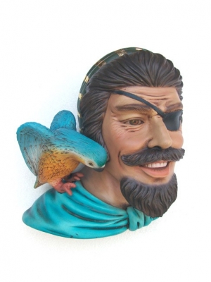 Pirate Head with Bird Wall Decor (JR 2343)