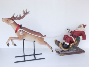 Santa on Sleigh with Reindeer (JR 2296)