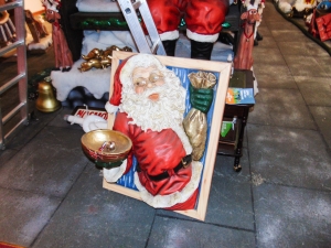 Santa in window holding a bowl 3.5ft (JR 1649)