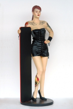 Tattoo Girl with menu board 6ft (JR 2768)