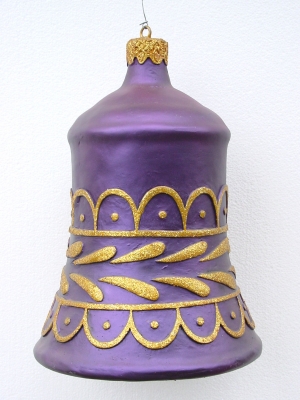 Christmas Decor Bell Purple w/Gold (JR 1189-E)