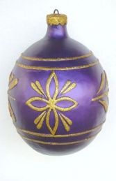 Christmas Decor Ball Purple w/Gold 2.5ft (JR 1192-D) - Thumbnail 01