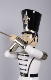 Toy Soldier with Trumpet 6ft - white, gold & black (JR 140007WGB) - Thumbnail 02