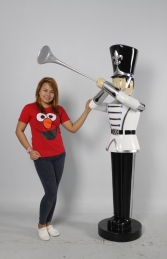 Toy Soldier with Trumpet 6ft - Silver, White & Black (JR 140007SWB) - Thumbnail 01