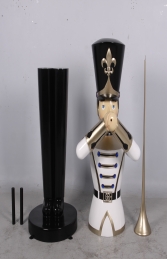 Toy Soldier with Trumpet 9ft - White, Gold & Black (JR 140008WGB) - Thumbnail 03
