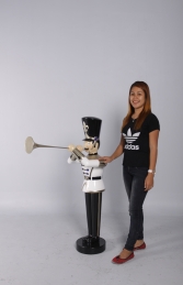 Toy Soldier with Trumpet 4ft- White, Gold & Black (JR140009WGB) - Thumbnail 01