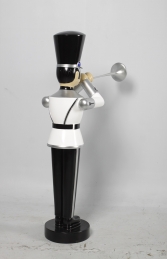Toy Soldier with Trumpet 4ft- White, Silver & Black (JR140009WSB) - Thumbnail 03