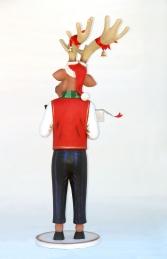 Funny Reindeer Male with Christmas Box 6ft (JR IW) - Thumbnail 03