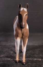 Horse Standing - Brown & White 3ft (JR 100011b) - Thumbnail 01