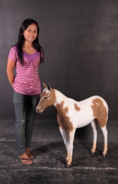 Horse Standing - Brown & White 3ft (JR 100011b) - Thumbnail 03