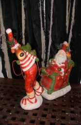 Christmas Reindeer with Santa & Sleigh 16" (JR PP8059)