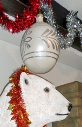 Christmas Decor Ball White w/Silver 2.5ft (JR 1192-A) - Thumbnail 02