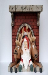 Santa and Funny Reindeer with Chimney (JR GD)