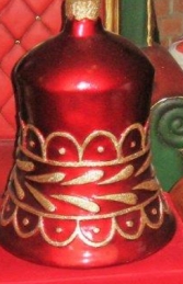 Christmas Decor Bell Red w/Gold (JR 1189-H) - Thumbnail 01
