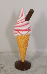 Standing Waffle Cone with Flake Red Sauce 4ft (JR 0045rs) - Thumbnail 01