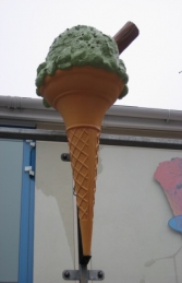 Hanging Single Scoop Sugar Cone with Flake Mint (JR HSSSCWF4-M) - Thumbnail 03