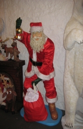 Santa with Real Clothes and Bag - 6ft (JR 1656)