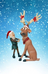 Funny Reindeer pulled by Elf (JR EG) - Thumbnail 01