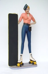 Lady Roller Skater with Menu Board (JR 2037) - Thumbnail 01