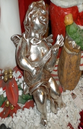 Angel hanging with guitar ( JR 311-AS) -Silver Leaf - Thumbnail 02