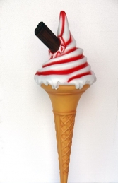 Hanging Sugar Cone with Flake Red Swirl (JR HSCWF4-RS)