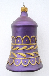 Christmas Decor Bell Purple w/ Gold (JR 1188-E) - Thumbnail 01