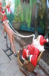 Funny Reindeer with Santa & Sleigh (JR 2295) - Thumbnail 02