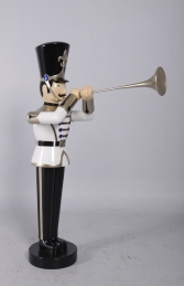 Toy Soldier with Trumpet 4ft- White, Gold & Black (JR140009WGB) - Thumbnail 03
