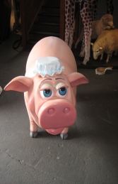 Comic Pig Standing C-018 WHITE HAT