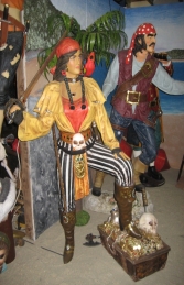Lady Pirate with Treasure Chest 6ft (JR 2517) - Thumbnail 03