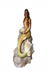 MERMAID STATUE ON ROCK (REAL LIFE COLOUR) - JR R-160