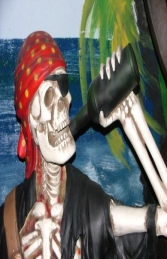 Skeleton Pirate sat on Treasure Chest Life-size (JR FJ) - Thumbnail 02