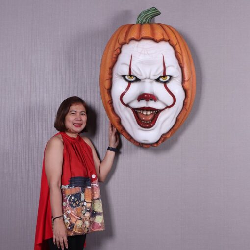 SCARY CLOWN PUMPKIN MASK - WALL DÉCOR JR 210155 - Image 3