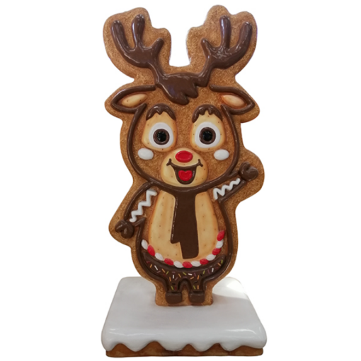 GINGERBREAD REINDEER WITH BASE JR S-273