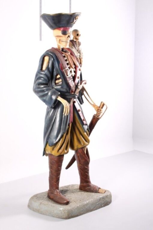 SKELETON PIRATE 6FT WITH MONKEY JR 030719 - Image 3