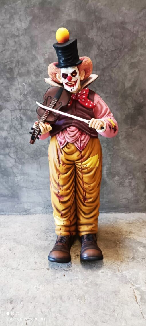 SCARY CLOWN WITH VIOLIN KNIFE BOW JR 3634