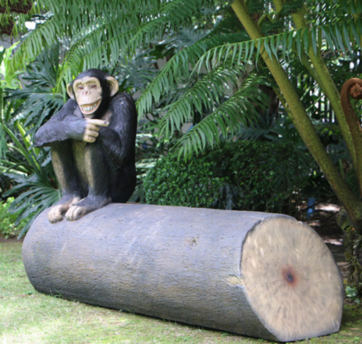 CHIMP ON TREE TRUNK SEAT JR 180038