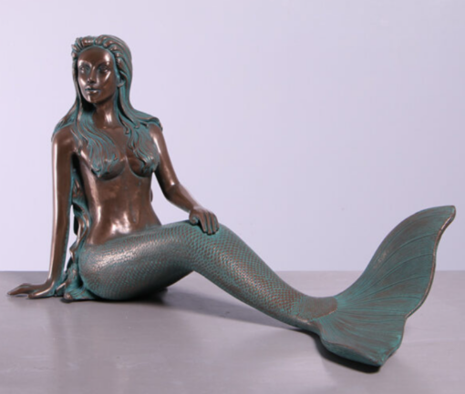 NERISSA SITTING SEASIDE MERMAID IN BRONZE JR 150072