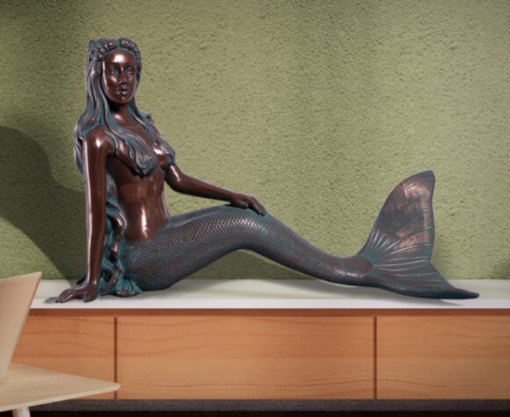 NERISSA SITTING SEASIDE MERMAID IN BRONZE JR 150072 - Image 2