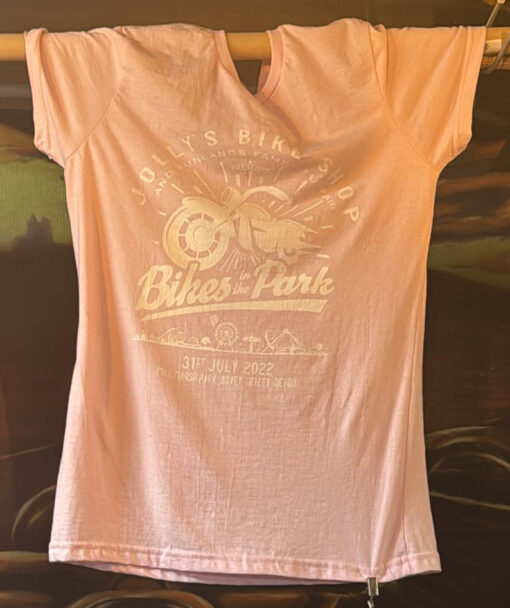 'JOLLY BIKES IN THE PARK #1' LADIES T-SHIRT - large logo on front ***LIMITED STOCK*** BSM-BIP002
