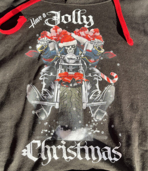 'JOLLY CHRISTMAS BIKER' HOODIE - front logo - BSM-HOOD009 - Image 2