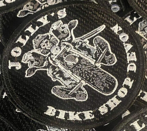 'JOLLY PIRATE BIKER' SEW ON ROUND PATCH- BSM-PAT002