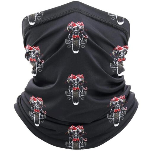 'JOLLY CHRISTMAS BIKER' SNOOD - multi small logos - BSM-SN002