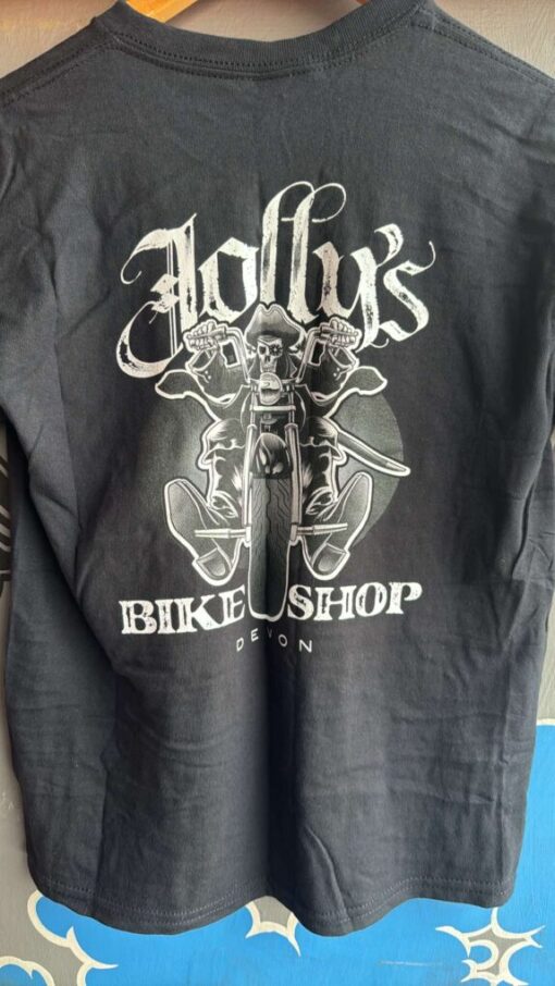 'JOLLY PIRATE BIKER' T-SHIRT -with small logo on left breast and large logo on back -BSM-TS002 - Image 2