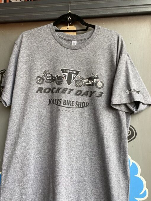'ROCKET DAY #3' GREY T-SHIRT - with large front & sleeve logo ***LIMITED STOCK*** BSM-TS012