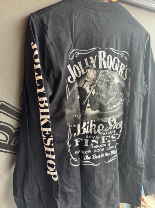 'JOLLY CLASSIC' BLACK T-SHIRT LONG SLEEVED - logo on breast and back with sleeve print- BSM-TSL004 - Image 2